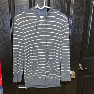 Timing Gray and White Stripped Sweatshirt